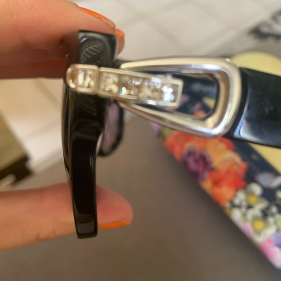 Beautiful Black with rhinestones and silver hardware sunglasses by Brighton - Picture 2 of 6